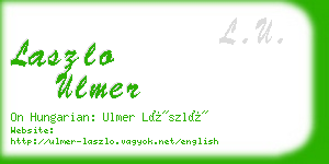 laszlo ulmer business card